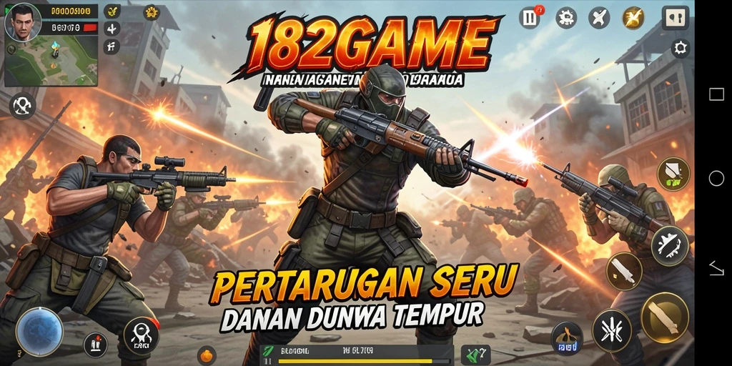 Tampilan gameplay pertarungan seru di 182GAME.