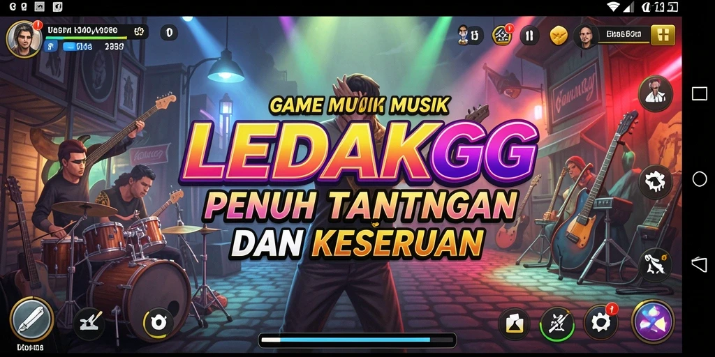 Tampilan gameplay seru dengan irama musik yang menggugah semangat.