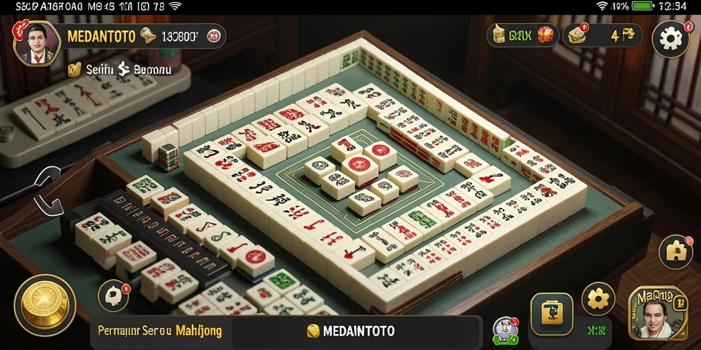 Tampilan gameplay Mahjong yang seru di MEDANTOTO.