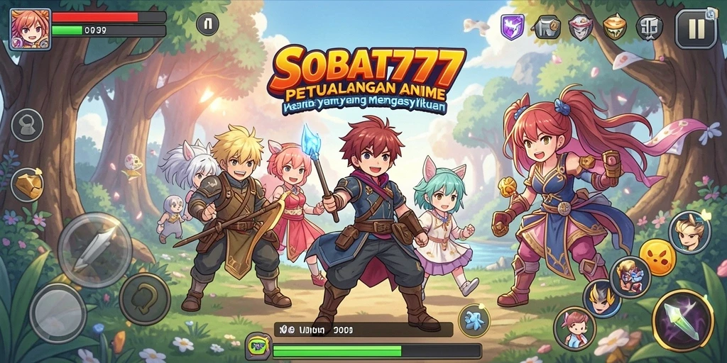 Screenshot SOBAT777 menampilkan aksi seru dari karakter Anime.