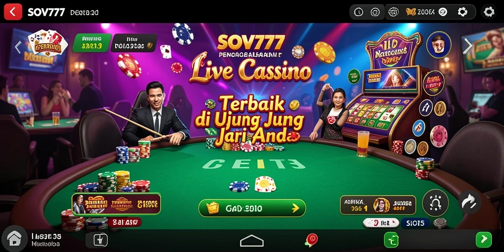Tampilan gameplay Live Casino di SOV777 yang menarik dan interaktif.